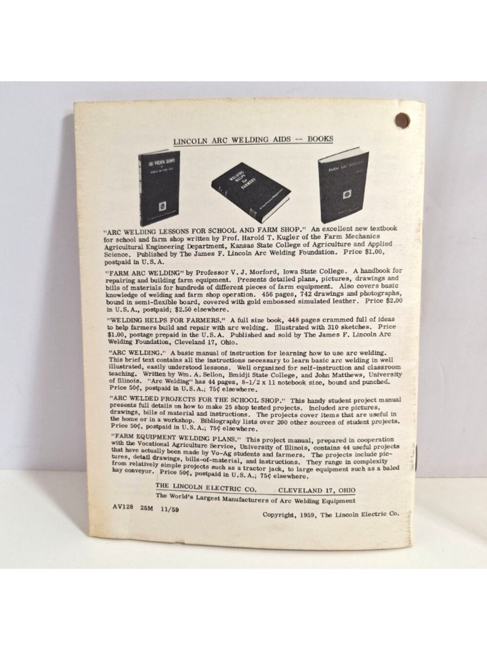 The Lincoln Pocket Guide To Arc Welding Third Edition 1959 Electric Co - Picture 3 of 10